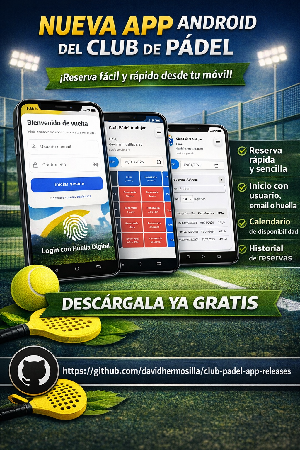 📲 Nueva App Android del Club de Pádel – ¡Reserva más rápido y sin complicaciones!
